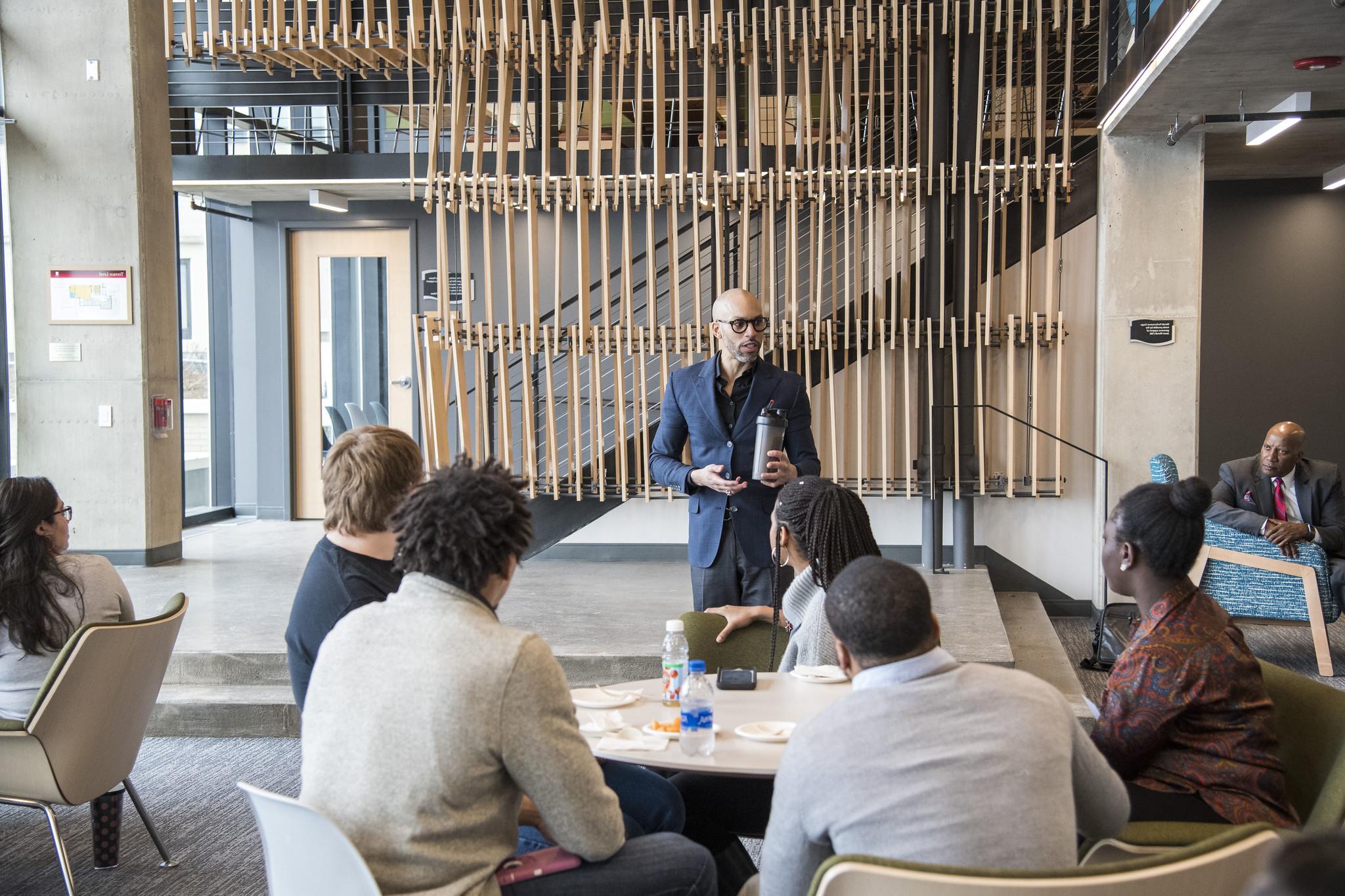 Randall Tucker, chief inclusion officer for Mastercard, spoke at Carthage about why diversity and...